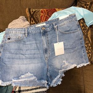 High rise jean shorts